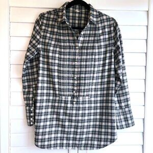 J Crew plaid flannel 100% cotton button down pullover shirt